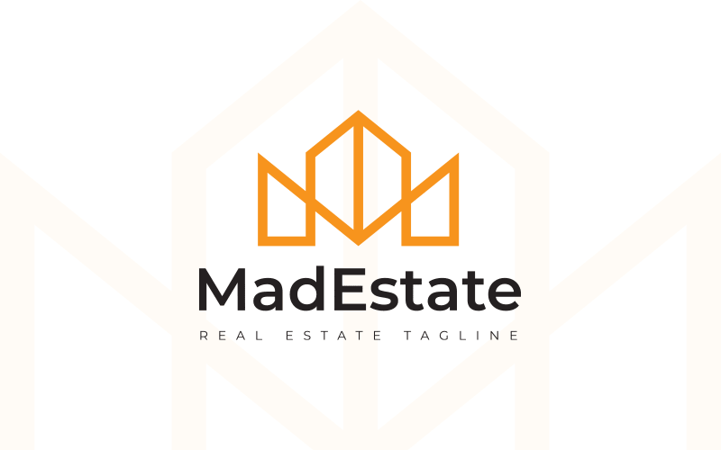 M Initial Building Real Estate Logo Template