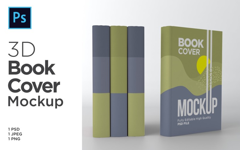 Render 3d Dört Kitapçık Kapağı Mockup Render İllüstrasyon Şablonu