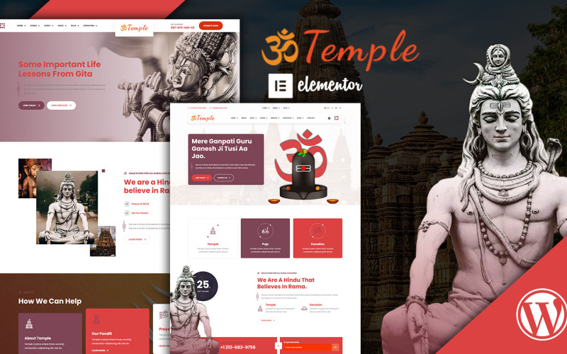 Temple Oriental Shrine Elementor Téma WordPress