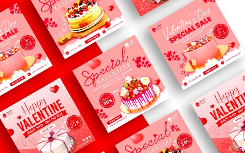 Valentinstag Instagram Post Vorlage Social Media