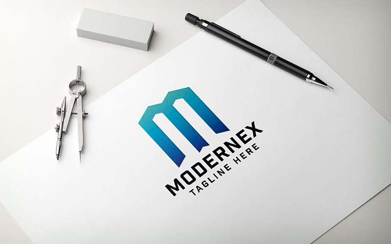 Modernex 字母 M 专业徽标