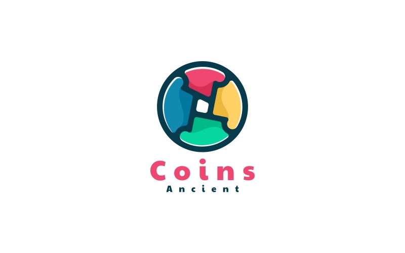 Монети барвисті логотип стиль