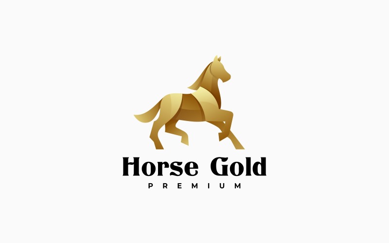 Paard Goud Gradiënt Logo Stijl