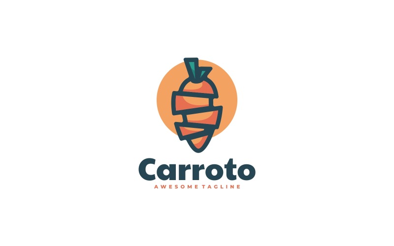 Vector Carrot Simple Logo Style #224968 - TemplateMonster