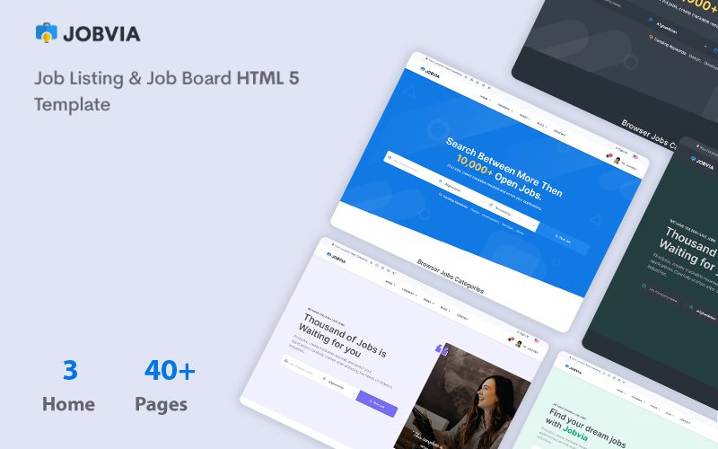 Jobvia - İş İlanı ve İş Panosu Web Sitesi Şablonu