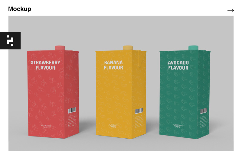 Mockup-sjabloon voor melk en sap