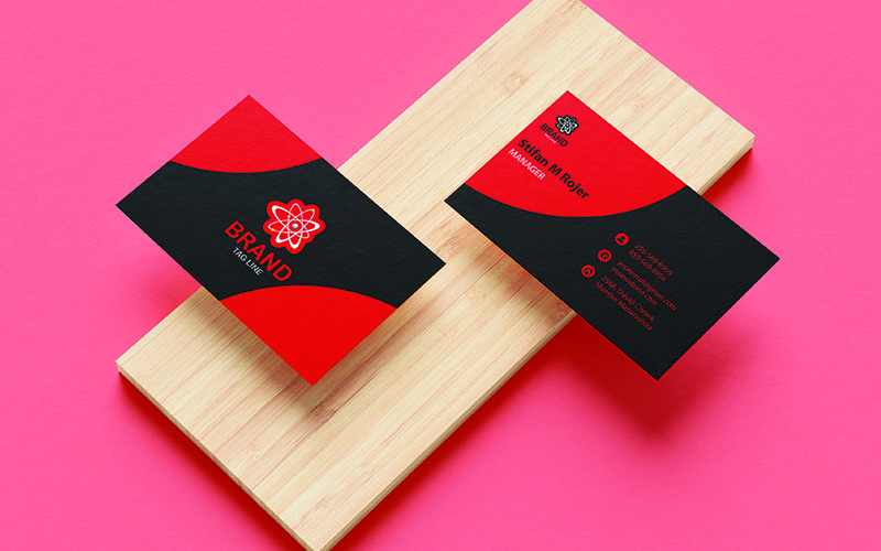 New Red and Black Color Business Card
