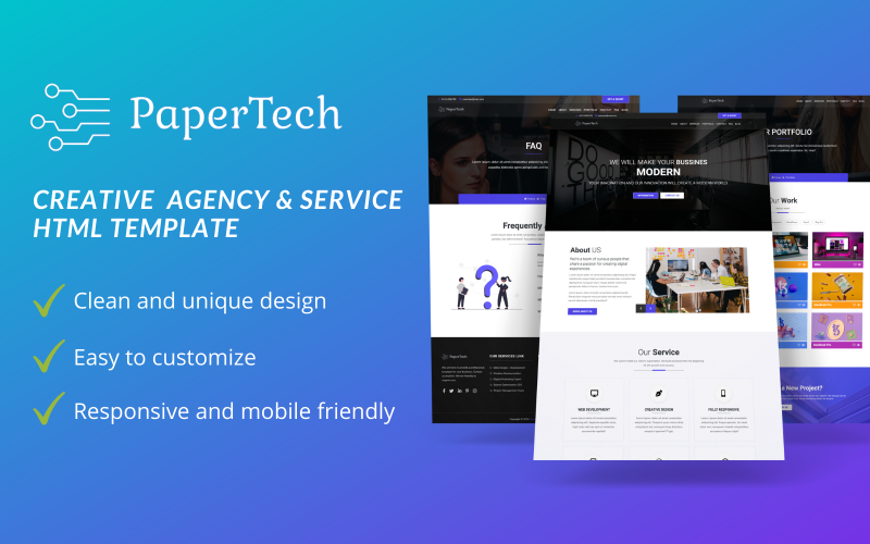 PaperTech – IT-Lösungen und Mehrzweck-HTML5-Website-Vorlage