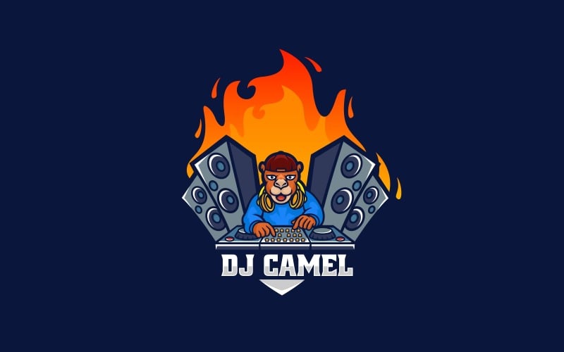 Dj Camel Simple Logo Style #225154 - TemplateMonster