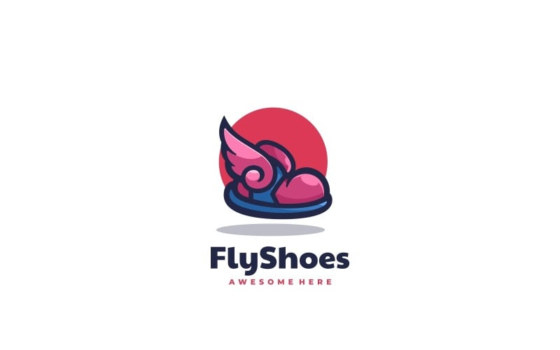 Fliegenschuh-einfacher Logo-Stil