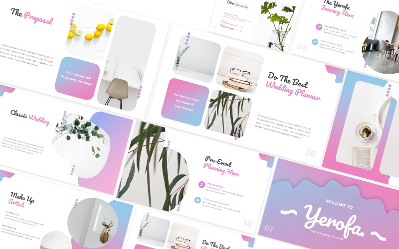 Plantilla de diapositivas de Google para organizador de bodas Yerofa