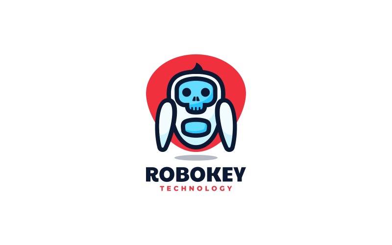 Роботизированный простой стиль логотипа