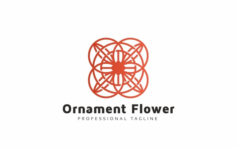 Шаблон логотипа орнамент цветок