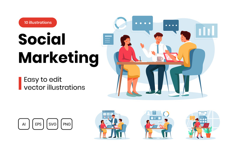 M299_Sociale marketingillustraties