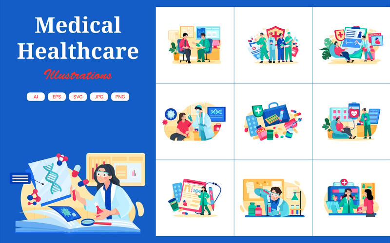 M372_Pacchetto illustrazioni mediche e sanitarie