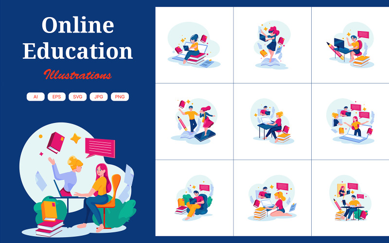 M377_Pakiet ilustracji dla edukacji online