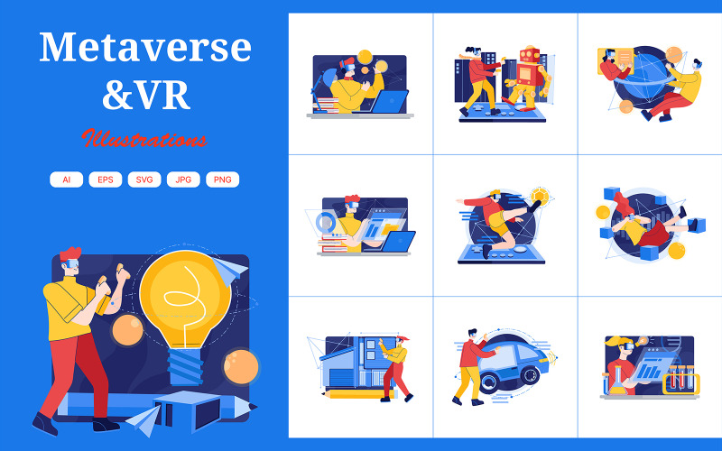 M387_ Metaverse és VR illusztrációs csomag