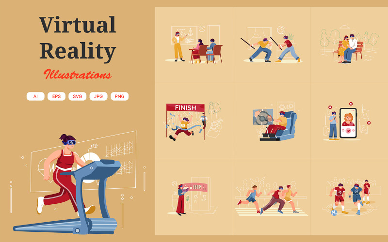 M391_Pacote de Ilustração de Realidade Virtual