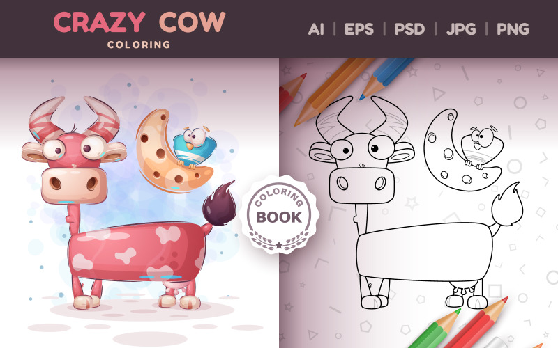 Crazy Cow - Hra Pro Děti, Omalovánky, Grafika Ilustrace