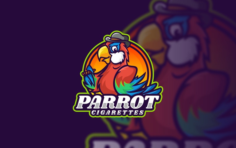 Logotipo colorido de cigarrillos de loro