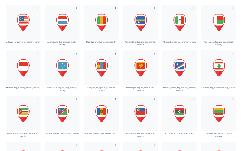 Nationales Land-Pin-Karten-Flaggen-Markierungs-Zeiger-Symbol