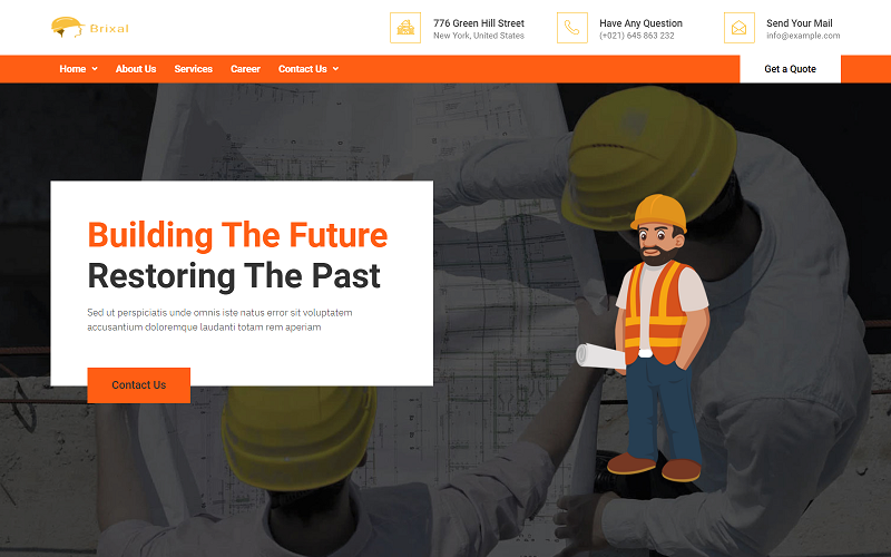 Sada šablon Brixal Construction & Building Elementor Template