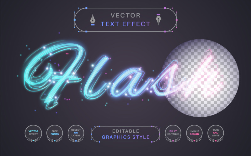 Flash Stroke - Editable Text Effect, Font Style, Graphics Illustration