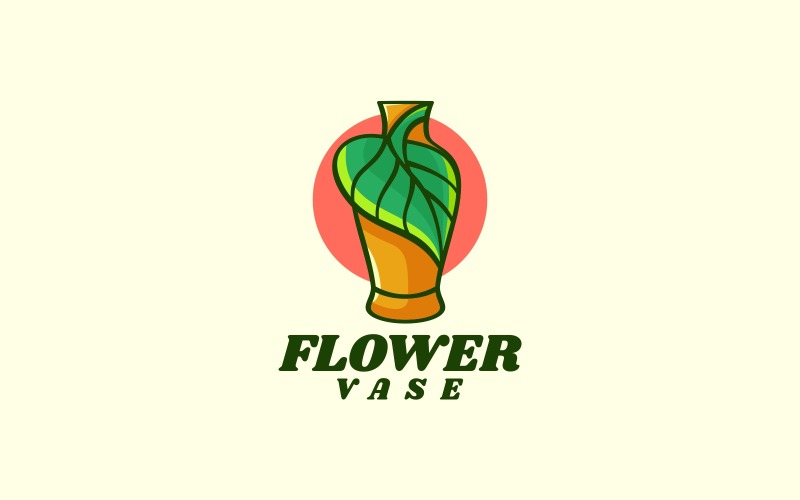 Flower Vase Simple Logo Style