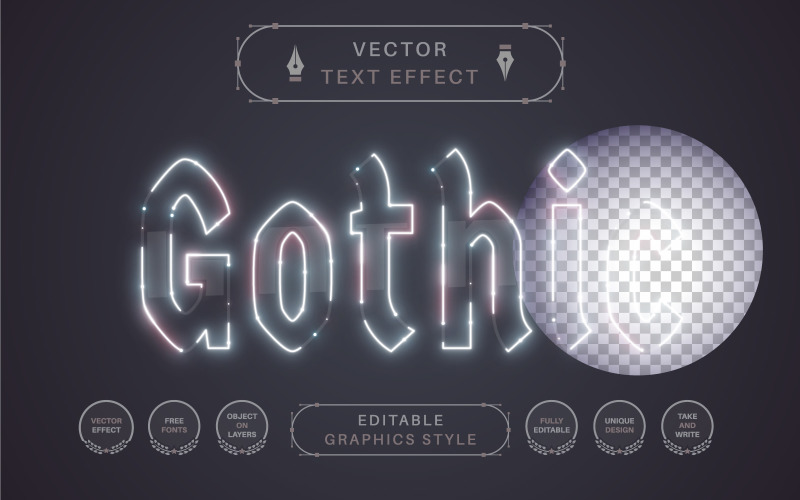 Gothic Ghost – szerkeszthető szövegeffektus, betűstílus, grafikus illusztráció