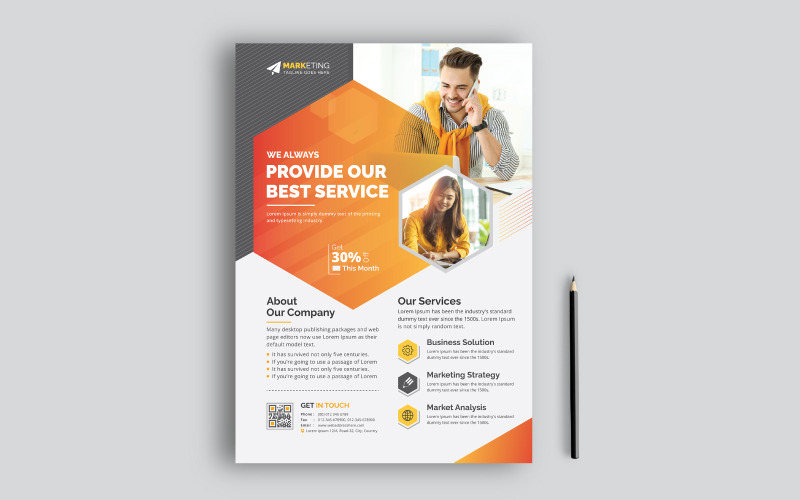 Modèle de dépliant de brochure de brochure d'entreprise créative pour la publicité