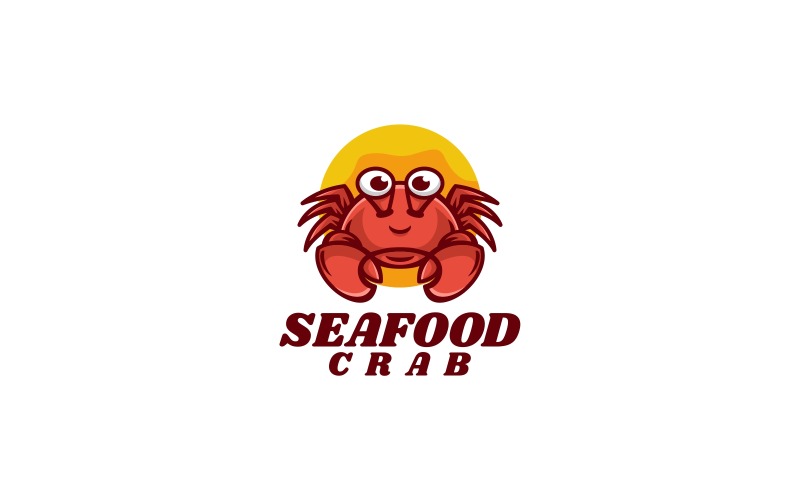Stile di logo semplice di granchio di mare