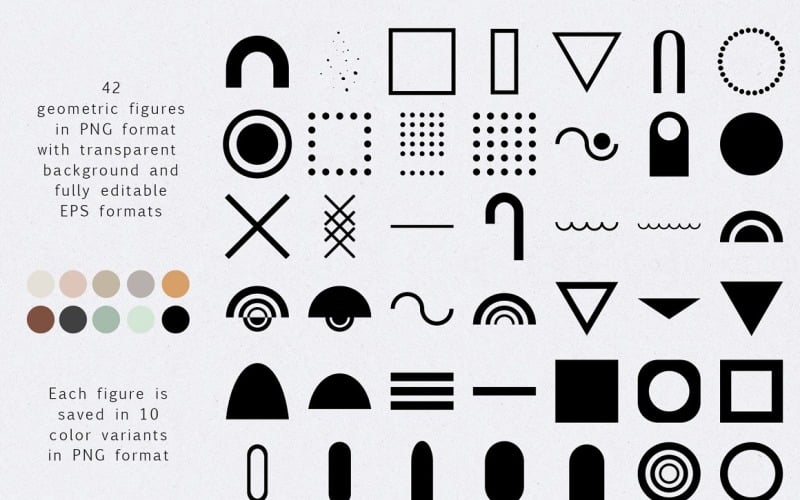 100 форм Абстрактная простая геометрия Наборы иконок