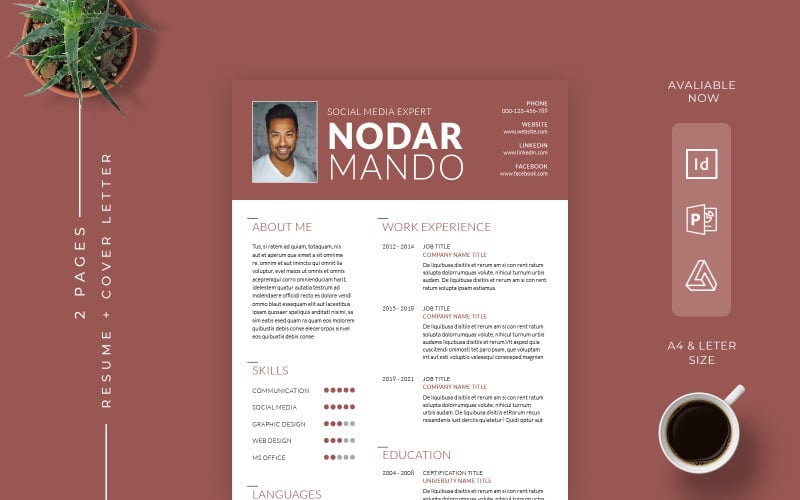 InDesign CV + sollicitatiebrief