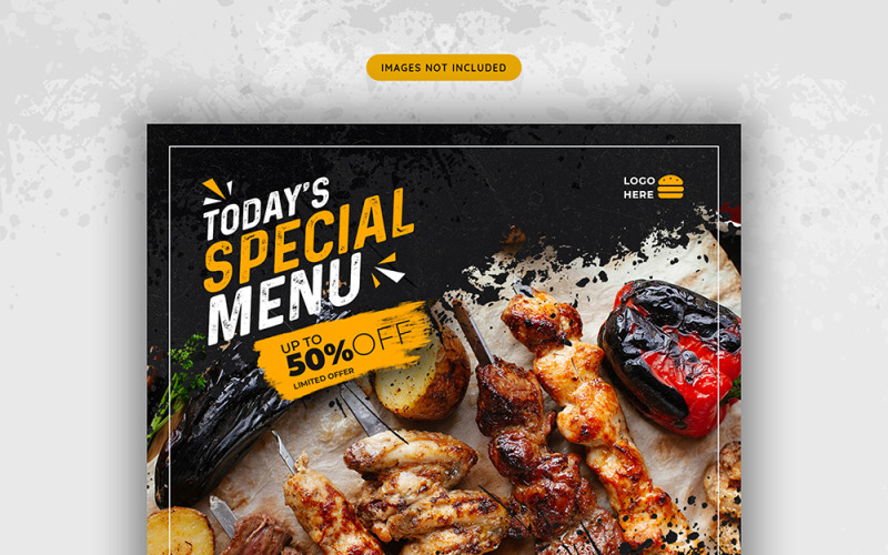 Modelo de Oferta de Desconto de Menu de Comida