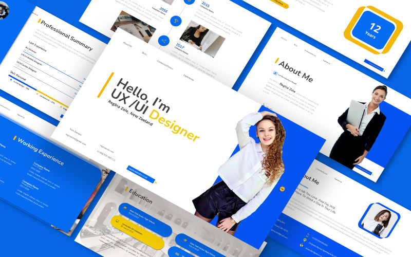Резюме Designer Ui Ux Google Slides Template