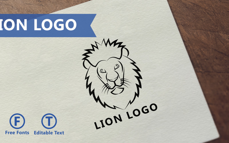 Modèle de style de ligne de logo de lion