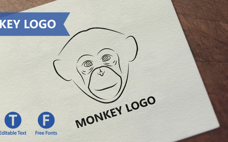 Plantilla de logotipo de animal mono