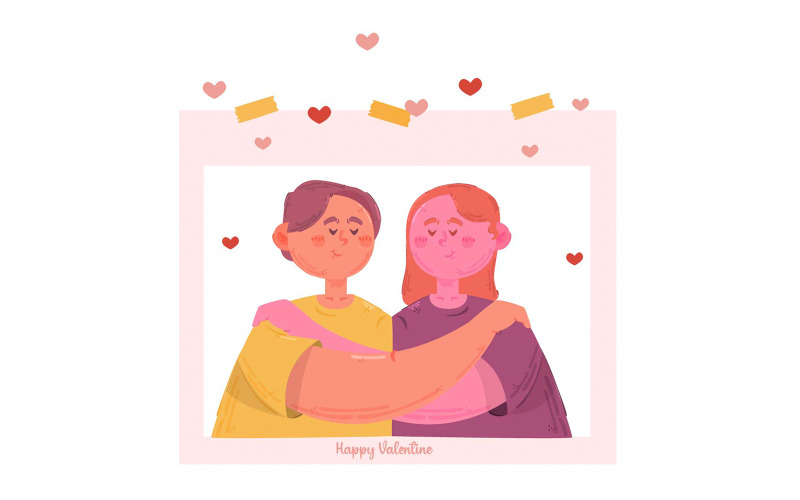 Den svatého Valentýna pár ilustrace