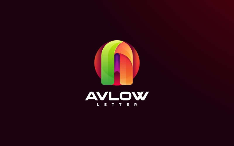 Logo colorido degradado de flujo de letra A