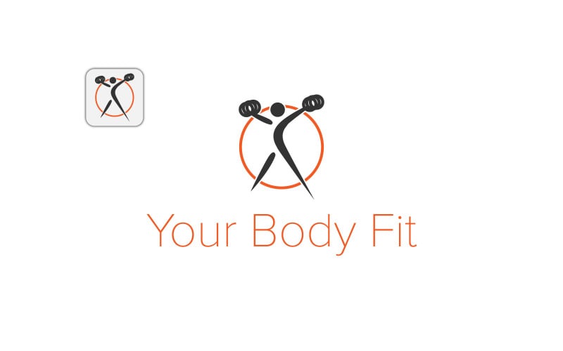 Векторный шаблон логотипа Body Fitness