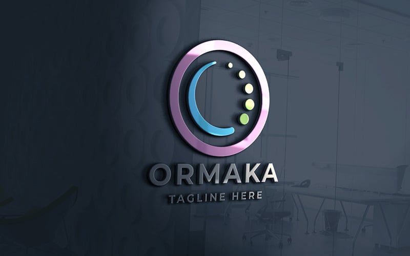 Logo professionale della lettera O di Ormaka