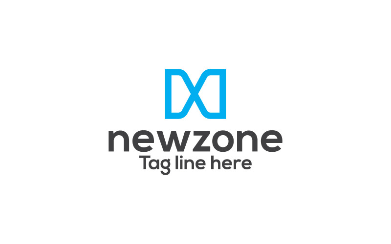 Newzone N bokstavslogotyp designmall