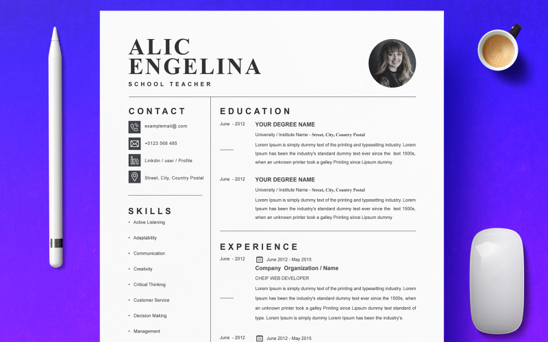 Alic Engelina / Szablon czystego CV