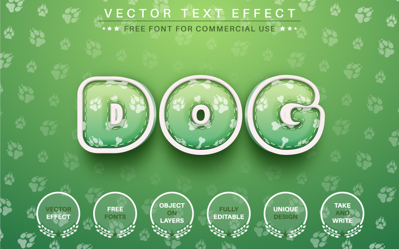 Big Dog - редактируемый текстовый эффект, стиль шрифта, графическая иллюстрация