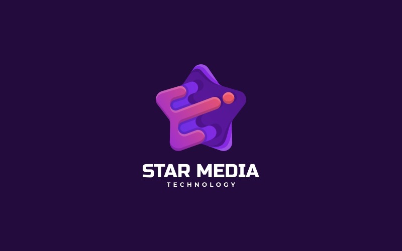 Estilo de logotipo degradado de Star Media