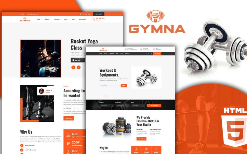 Gymna - HTML5-sjabloon voor sportschool