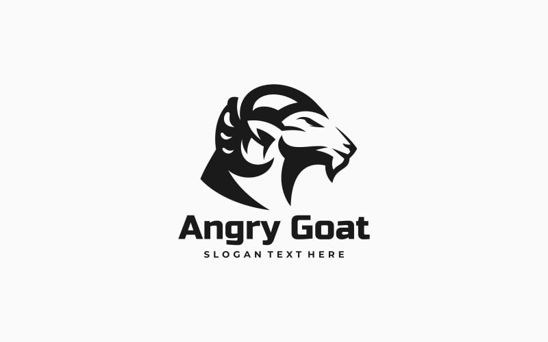 Logo de silhouette de chèvre en colère