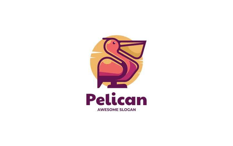 Vector Pelikaan Eenvoudig Mascotte Logo