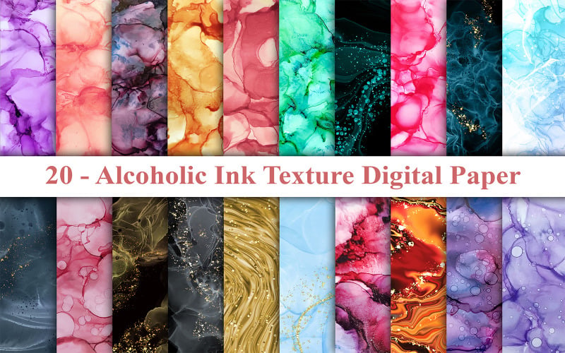 Alcoholic Ink Texture Digital Paper