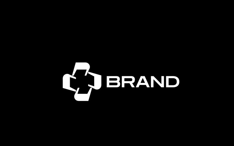 Dynamisk Black Tech Abstrakt logotyp